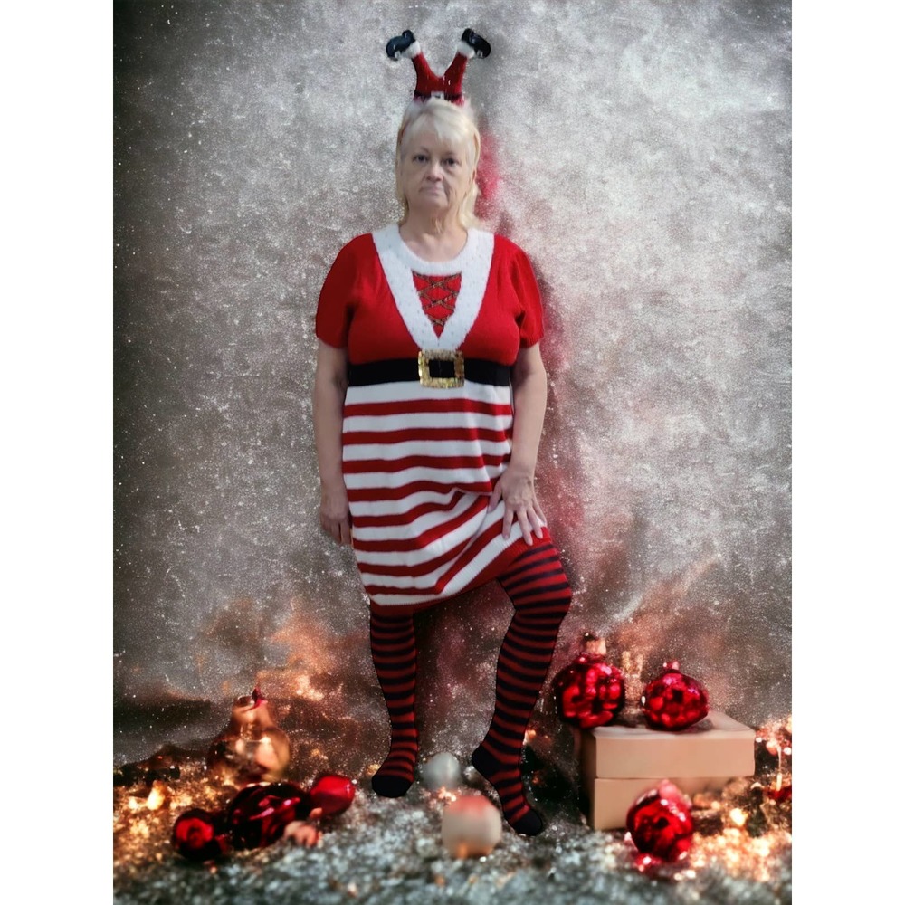 Elf costume with Santa legs headband